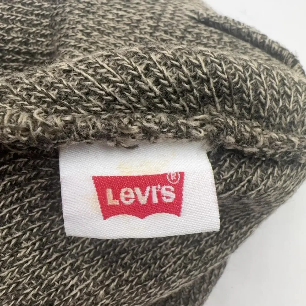 Levi Strauss Cardigan Cardigan Knit Beanie Marl Brown Logo Patch Hat Levi's